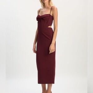 REVOLVE Bardot Maroon Midi Dress